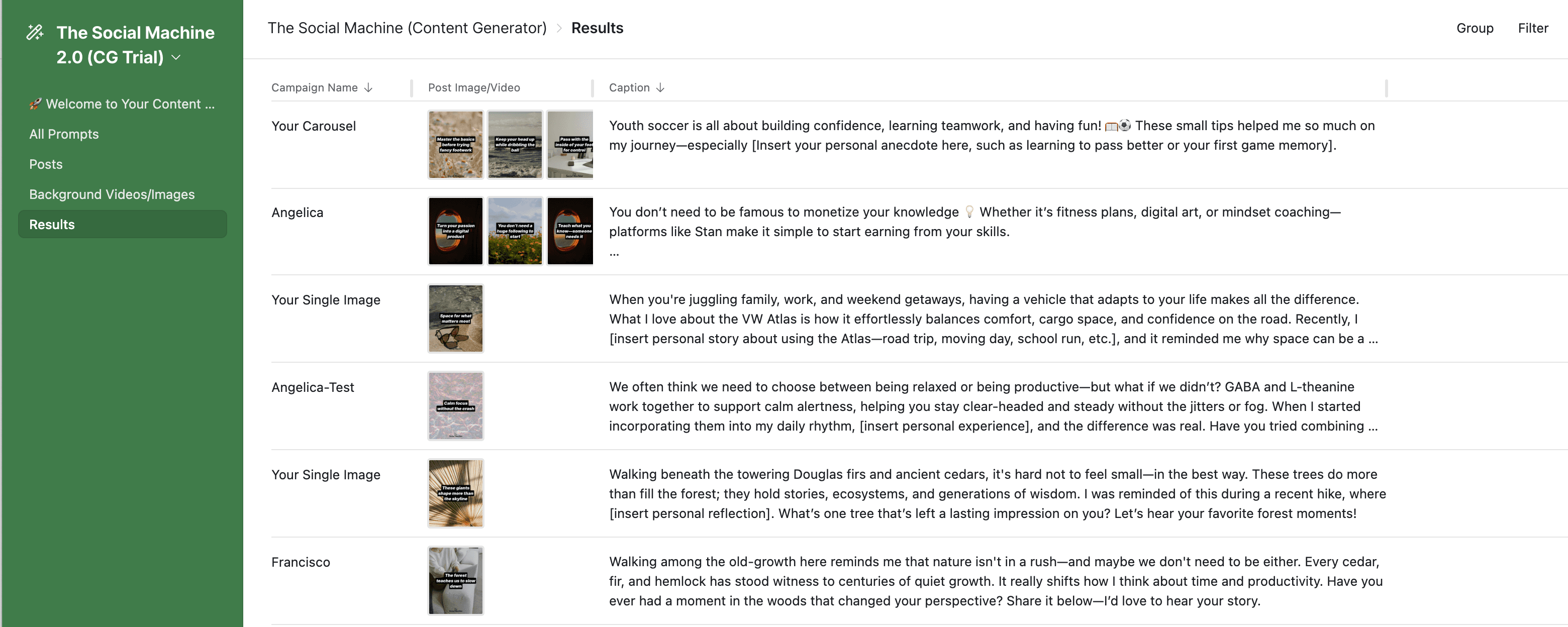 Flexible Dashboard screenshot